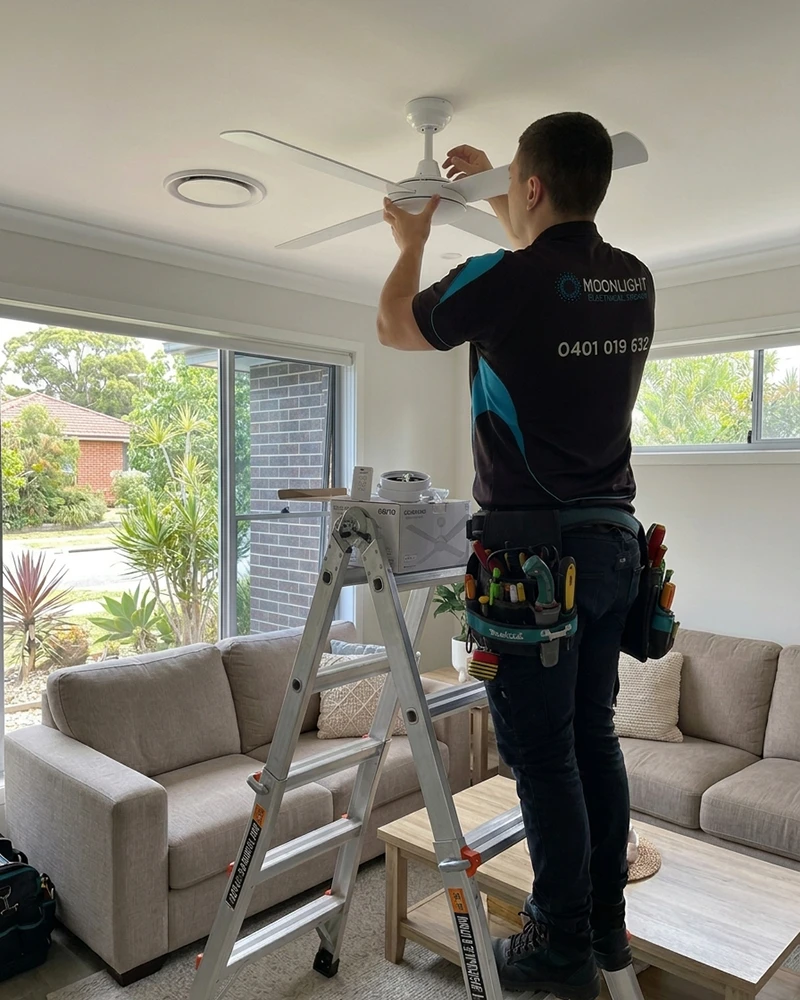 Installing a ceiling fan at a home in Northmead