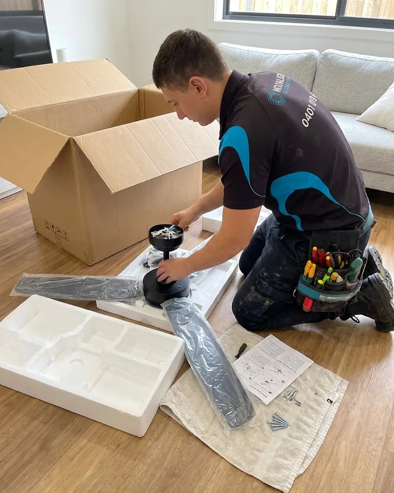 Unboxing-ceiling-fan-ready-for-install Unboxing a ceiling fan